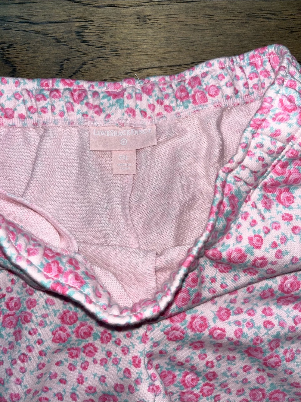 LoveShackFancy rose pink floral Kids Pink Floral sweatpants Pants XXL new - Picture 3 of 5